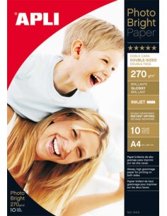 Papier photo recto verso Apli Photobright A4 270 g 10 feuilles