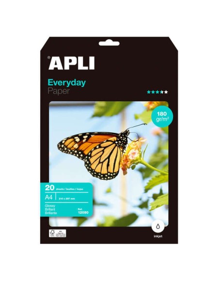 Papier photo Apli Everyday A4 180 g, 20 feuilles