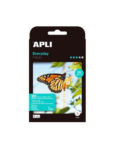 Papier photo Apli Everyday 10 x 15 cm 180 g 20 feuilles