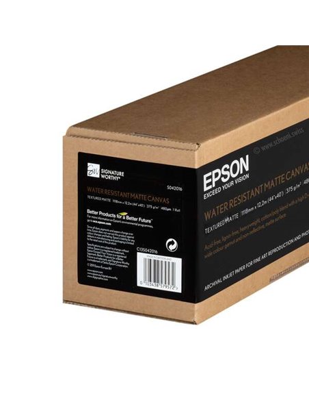 Rouleau de papier toile mat résistant à l'eau Epson, 44" x 12,2 m, 375 g/m²