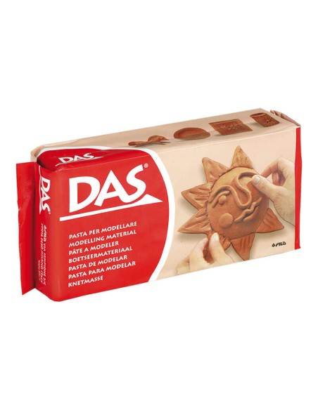 Pâte à modeler - 500 g - Facile à travailler - Séchage à l'air - Couleur terre cuite