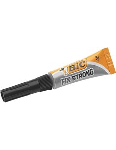 Adhésif de contact extra fort Bic Fix Strong 3 g - Utilisation sur bois, plastique et porcelaine - Anti-goutte - Bouchon anti-ob
