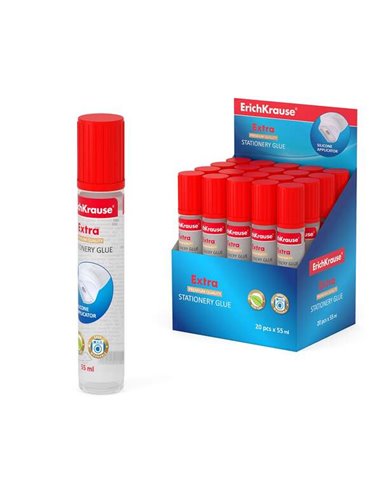 Colle extra liquide Erichkrause 55 ml - Avec applicateur en silicone souple - Haute adhérence - Non toxique - Résistante au froi