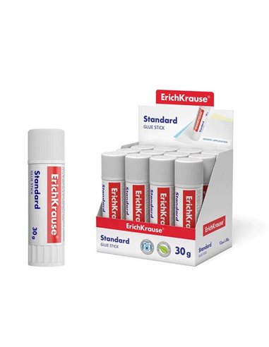 Colle standard Erichkrause 30 g - Collage rapide et fiable - Rinçage facile à l'eau - Sans solvant - Convient pour papier, carto