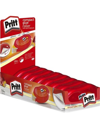 Rouleau adhésif amovible compact Pritt 8,4 mm x 10 m - Application propre - Précis et recyclable