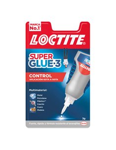 Loctite Superglue-3 Control 3 g - Adhésif extra fort - Résistant à l'eau - Transparent et durable