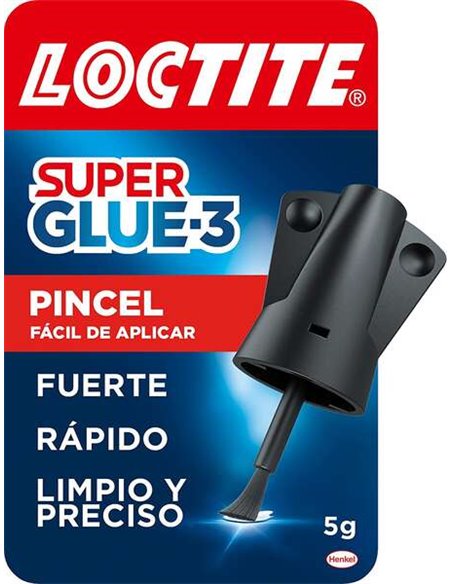 Colle Loctite Super Glue - 3 pinceaux 5 g - Adhésif universel triple force - Force et utilisation instantanées - 2640969/2046283
