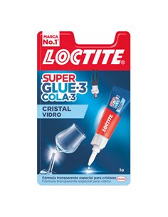 Loctite Superglue-3 Cristal 3 g - Colle liquide pour verre et métal - Triple résistance à l'eau, aux chocs et aux températures