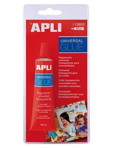 Colle universelle Apli en tube de 40 ml - Séchage rapide - Résistante à l'eau - Transparente
