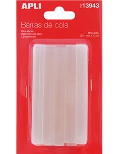 Lot de 10 bâtons adhésifs thermofusibles Apli Ø 11 mm x 10 cm - Compatible avec les pistolets Ø 11 mm - Précision et propreté