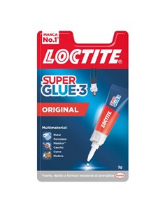 Colle instantanée transparente Loctite Super Glue-3 Original 3 g - Formule triple force - Sèche en 3 secondes - Bouchon anti-obs