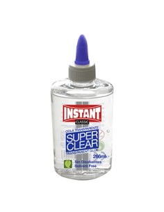 Colle super transparente Instant Classic 266 ml - Convient aux enfants et/ou à un usage domestique - Sans solvant - Transparente