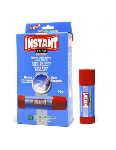 Bâton de colle Instant Classic 40 g - Convient aux enfants et/ou à un usage domestique - Lavable - Sans solvant