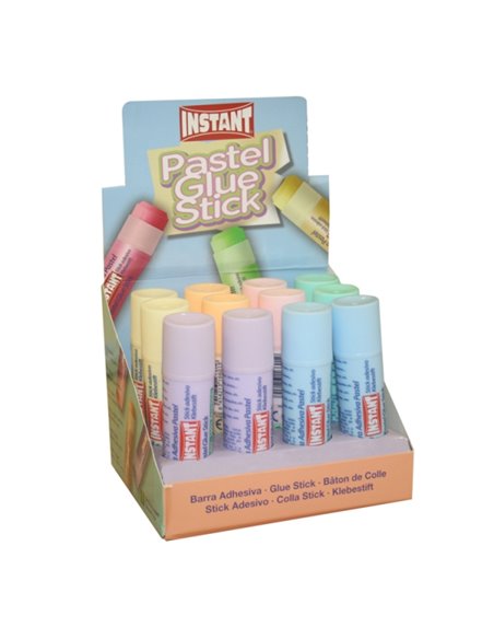 Bâton de colle pastel instantanée 20 g - Convient aux enfants et/ou à un usage domestique - Lavable - Sans solvant - Couleurs as