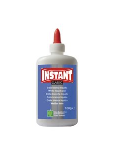 Colle blanche instantanée classique 100 g - Convient aux enfants et/ou à un usage domestique - Sans solvant - Blanche