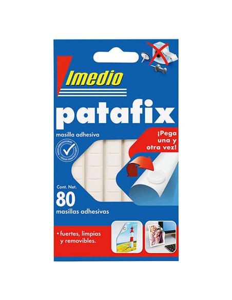 Mastic adhésif blanc Imedio Patafix - Résistant, propre et amovible - 80 pièces