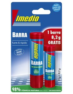 Pack de 2 bâtons de colle Imedio 1x 21grs + 1x 8,2grs - Sans solvant - Lavable - Convient à un usage scolaire