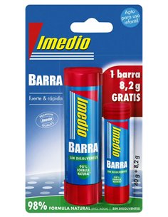 Pack de 2 bâtons de colle Imedio : 1 x 40 g + 1 x 8,2 g - Sans solvant - Lavable - Convient à un usage scolaire