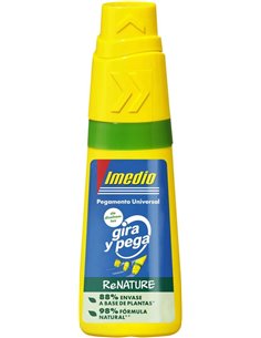Colle universelle sans solvant Imedio Turn and Stick Renature 35 ml - Applicateur rotatif 3 positions - Emballage 88 % végétal