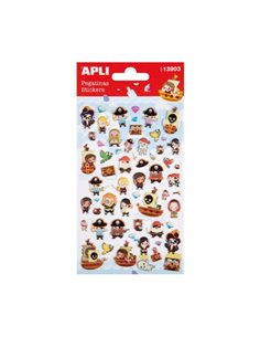 Sachet d'autocollants Apli Pirate - Finition époxy - Adhésif permanent - Idéal pour le scrapbooking et la décoration - Encourage