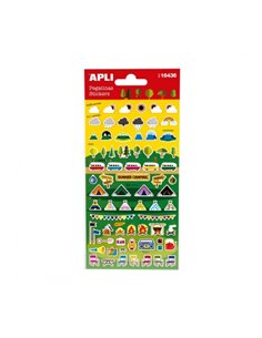 Sachet d'autocollants Apli Camping - Finition mate - Adhésif permanent - Idéal pour le scrapbooking et la décoration - Encourage