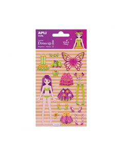 Sac d'autocollants 3D Apli Annie - Autocollants amovibles - Scène incluse - Encourage la créativité et la coordination - Idéal p