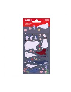 Sachet d'autocollants Apli avec animaux marins - Finition époxy - Adhésif permanent - Idéal pour le scrapbooking et la décoratio