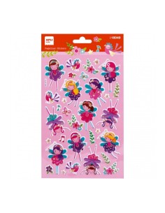 Sachet d'autocollants Apli Fairy - Finition métallisée - Adhésif permanent - Idéal pour le scrapbooking et la décoration - Stimu