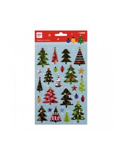 Sachet d'autocollants sapin de Noël Apli - Détails métalliques - Adhésif permanent - Idéal pour le scrapbooking et la décoration