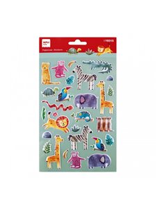 Sachet d'autocollants Apli Safari - Détails en relief et métalliques - Adhésif permanent - Idéal pour le scrapbooking et la déco