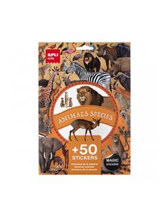Pack de 50 autocollants amovibles animaux de la savane - Développe la motricité fine - Images réalistes