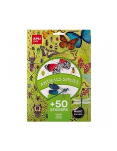 Pack de 50 autocollants insectes Apli - Amovibles - Éducatifs - Développe la motricité fine - Images réalistes