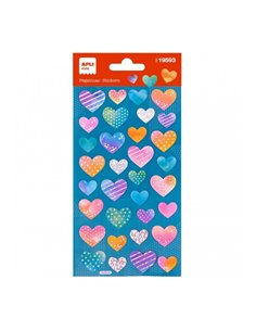 Sachet d'autocollants cœur holographique Apli - Adhésif permanent - Décoration d'albums et de cartes - Stimule la créativité et 