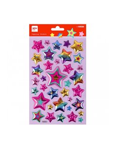 Sachet d'autocollants Apli Star - Adhésif permanent - Idéal pour le scrapbooking - Stimule la créativité et la motricité fine