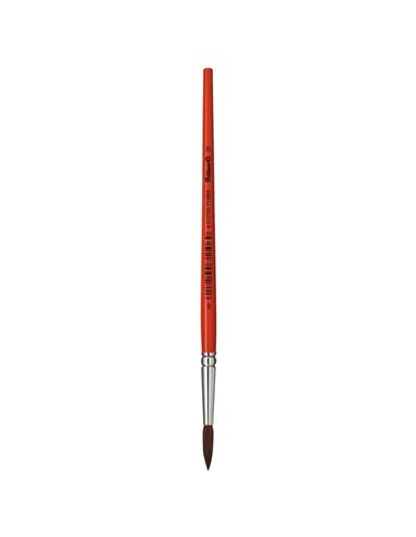 Pinceau Pelikan Série 23 n° 1 - Pointe ronde en poils de poney naturels - Manche en bois verni - Virole en aluminium antirouille