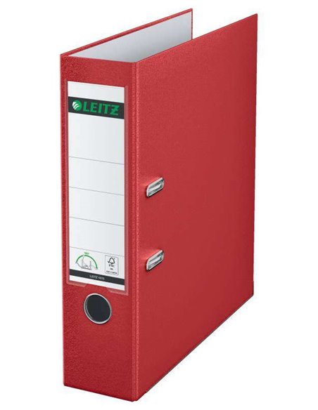 Classeur à levier Leitz 180° format A4 - Dos 80 mm - Œillet, anneau et porte-cartes sur le dos - Carton plastifié - Coins de pro