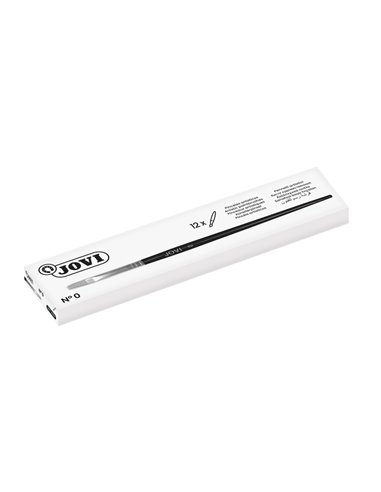 Pinceau plat Jovi Artist n° 0 - Poils naturels - Manche en bois - Pointe plate - Poils durs - Différentes couleurs