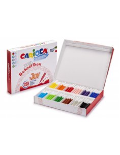 Coffret scolaire Carioca Joy de 288 marqueurs - Pointe de 2,8 mm - Encre super lavable - Capuchon verrouillable et ventilé - Idé