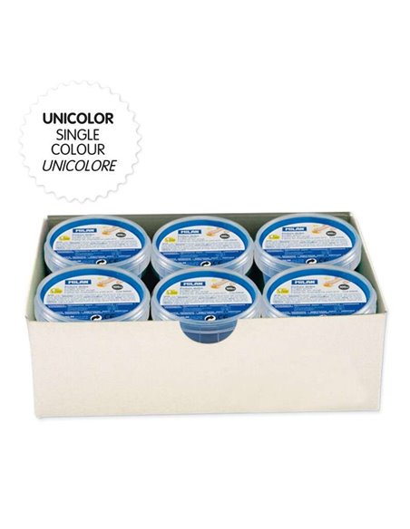 Coffret Milan de 6 pots de 100 ml de peinture au doigt - Application facile - Miscible - Cyan