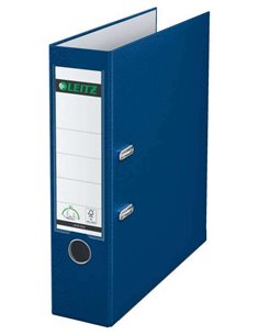 Classeur à levier Leitz 180° format A4 - Dos 80 mm - Œillet, anneau et porte-cartes sur le dos - Carton plastifié - Coins de pro