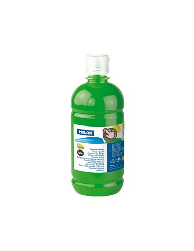 Flacon de peinture pour les doigts Milan - 500 ml - Facile à appliquer - Miscible - Vert