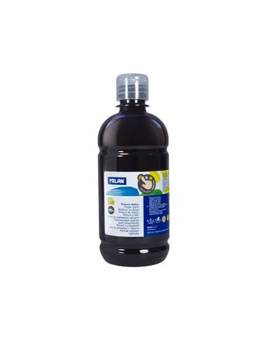 Flacon de peinture pour doigts Milan - 500 ml - Application facile - Miscible - Noir