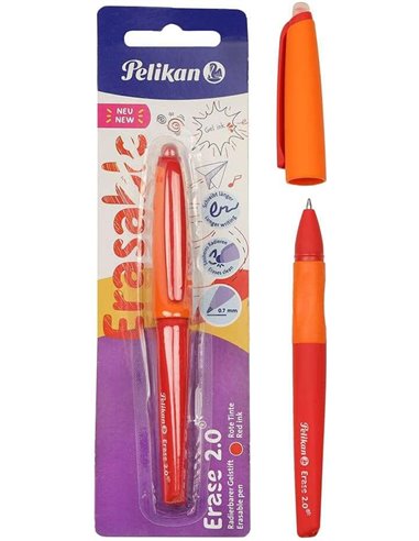 Stylo à bille Pelikan Roller Erase 2.0, trait de 0,7 mm, poignée ergonomique, longue durée de vie de l'encre, design original et