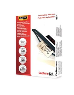 Fellowes Lot de 100 pochettes de plastification brillantes pour cartes 60 x 90 mm - 125 microns - Haute qualité - Transparent