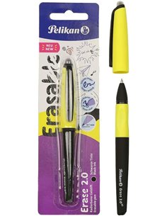 Stylo à bille Pelikan Roller Erase 2.0 - Poignée ergonomique anti-fatigue - Encre longue durée - Corps de couleur assortie - Noi