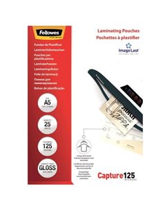Fellowes Lot de 25 pochettes de plastification brillantes A5 - 125 microns - Haute qualité - Transparentes