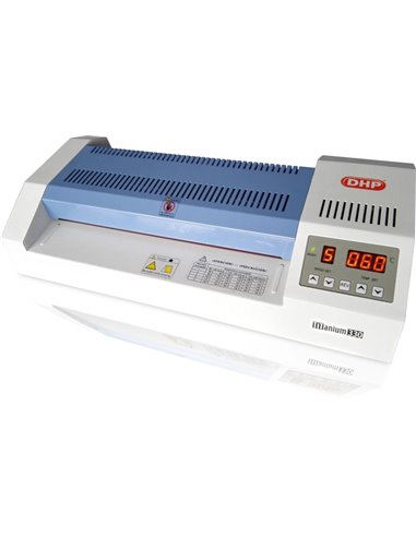 Plastifieuse DHP Titanium 330 A3 à 4 rouleaux - Chauffe en 3 à 4 minutes - Pour manchons jusqu'à 125 microns - Écran LCD - Blanc
