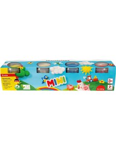 Pack Mini Kids Eberhard Faber avec 4 pots de 140 g de pâte à modeler - 97 % d'ingrédients naturels - Couleurs blanc, jaune, roug