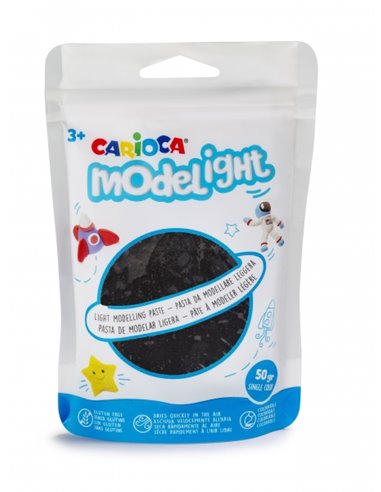 Pâte à modeler ultra légère Carioca Modelight - Élastique et malléable - Séchage à l'air libre - Ne tache pas les mains - Réutil