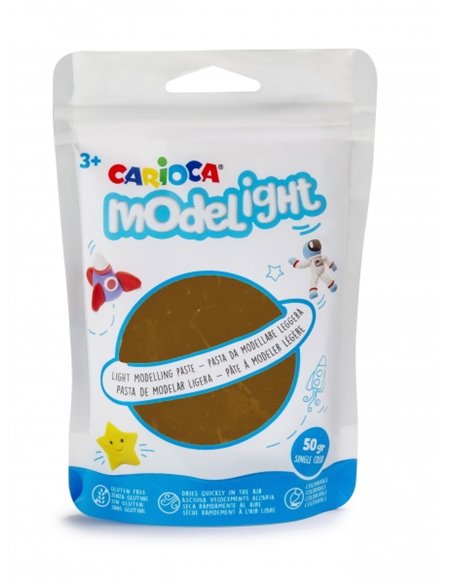 Pack Carioca Modelight 50gr Pâte à Modeler - Super Légère - Élastique - Malléable - Séchage à l'Air - Sans Dégâts - Réutilisable